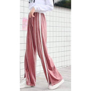 Pantalon Large À Bande - Rose / L - Pantalon